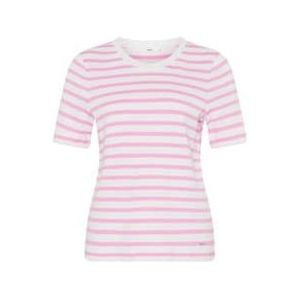 BRAX Style Cira Interlock Light Striped T-shirt voor dames, Roze