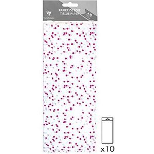 Clairefontaine 393819AMZC zijdepapier met roze stippen, 40 vellen gevouwen, 50 x 70 cm, 18 g