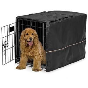 Midwest beschermhoes voor hondenkooi van duurzaam polyester en katoen met teflon-coating, zwart
