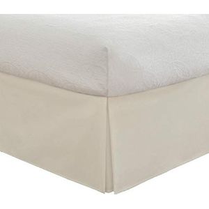 Lux Hotel Microvezel beddengoed met klassieke plooirok, 35,6 cm lang, kingsize bed, ivoorkleurig