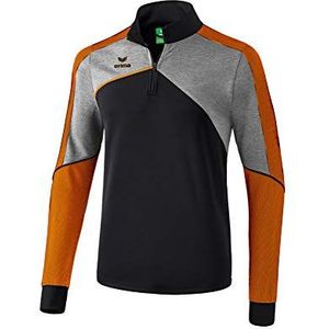 Erima Premium One 2.0 Trainingsshirt voor kinderen, uniseks, Zwart/Grijs Melange/Neon Oranje