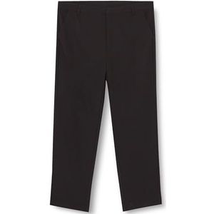 KAFFE Women's Trousers Regular Fit Zipper Fastening Cropped Length Straight Legs Pants Femme, Black Deep, 46