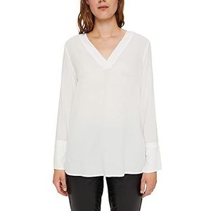 ESPRIT Collection Blouse met brede manchetten, Lenzing ™ Ecovero, gebroken wit