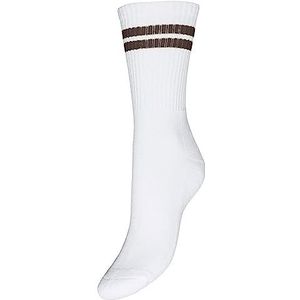 Vero Moda Vmmel Stripe Sporty Socks Noos damessokken, Sneeuwwit/strepen: brouwen