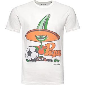 Recovered FIFA World Cup 1986 Mascot Ecru Slub T-shirt, meerkleurig, S heren, Meerkleurig