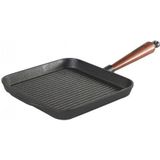 SKEPPSHULT Braadpan, vierkant, met houten handvat, 25 cm