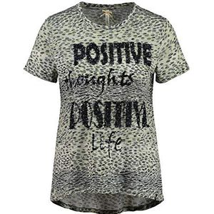 KEY LARGO Positive Round T-shirt, dames, groen, maat XS, Witgroen