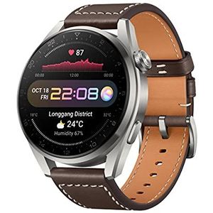 HUAWEI Watch 3 Pro - Mobiel Bellen met eSIM - Continue Gezondheidsmonitoring - Tot 3 Weken Batterijduur - Online Muziek - 100+ Sportmodi - Brown Leather