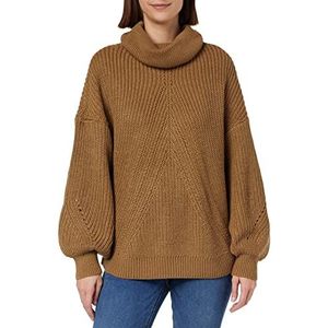 Only Onlveneda-Pull Col Montant (Taille L/S) Tricot Femme, Coconut Toasted, S