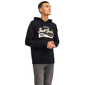 JACK & JONES Jjelogo Noos hoodie 2 kraag 23/24 hoodie heren, Zwart - Wit - Oranje