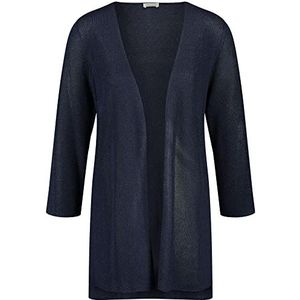 Gerry Weber Dames gebreid vest met lange mouwen open gebreid vest effen blauwe bessen 48, Bosbessen