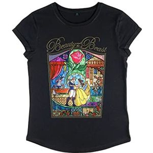 Disney Beauty & The Beast Beauty Story T-shirt met rolgeluiden, voor dames, zwart.