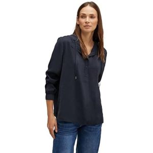 Street One A344384 Damesblouse met capuchon, Donkerblauw