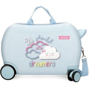 Enso Dreamer Kinderkoffer blauw 45 x 31 x 20 cm hard ABS 27,9 l 1,8 kg 2 wielen handbagage blauw kinderkoffer, Blauw, Koffer voor kinderen