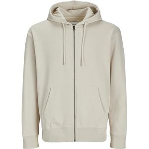 Jack & Jones Jjecharge Noos Sweatshirt met ritssluiting voor heren, Lichtbeige