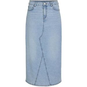 Vila Vinus Hw Midi Denim Skirt/Pb pour femme, Bleu jeans clair, S