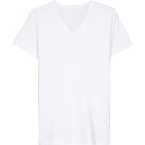 Seidensticker Effen T-shirt voor heren met V-hals, wit (1)