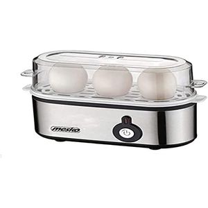 Mesko MS 4485 Eierkoker 3 eieren - Eierkoker - Transparant - Zilver - Zwart