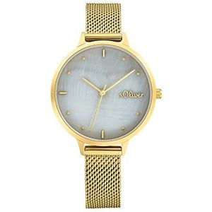 Oliver Kwartshorloge voor dames, analoog, met roestvrijstalen armband, goud, 3 bar, wasbestendig, levering in geschenkdoos 2033512, goud/e, roestvrij staal, horloges, Gouden/E, Horloges