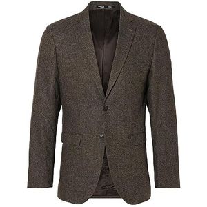 SELECTED HOMME Wol Blazer voor heren, Brownie, 110, Brownie