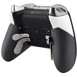 eXtremeRate Soft Touch Wit Rubberen Zijrails Rechts Links, Vervangende Handgrepen Achter, Achterpanelen Front Platen Kits voor Xbox One Elite Controller (Model 1698)