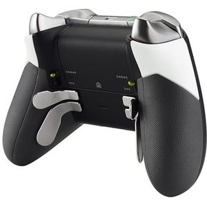eXtremeRate Soft Touch Wit Rubberen Zijrails Rechts Links, Vervangende Handgrepen Achter, Achterpanelen Front Platen Kits voor Xbox One Elite Controller (Model 1698)