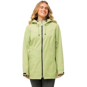 Ulla Popken Hyprar Softshelljas, fleecevoering, 2-weg ritssluiting, softshelljas voor dames, Groen