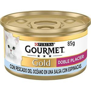 Purina Gourmet Gold Doble Placer Kattenvoer voor volwassen katten met zeevis, 85 g, 24 stuks