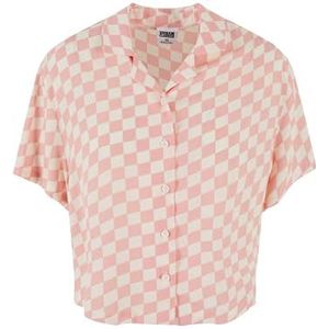 Urban Classics Viscose Resort dameshemd, bloemenblouse, Hawaïhemd in 4 kleuren, maten XS tot 5XL, Limonade roze
