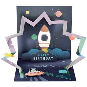 Grafik Werkstatt | Pretty pop-up kaart | 3D | Happy Galactische verjaardag voor je verjaardag