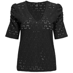 ONLY T-shirt bouffant JRS rose Onlrosa S/S à col en V pour femme, Noir, 3XL