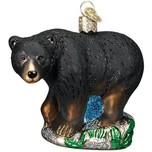 Old World Christmas Ornamenten: wilde dieren van glas, mondgeblazen, voor kerstboom, zwarte beer