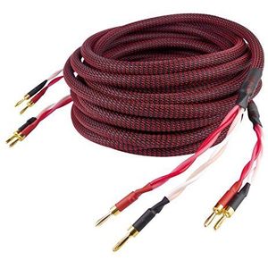 Dynavox 207299 Audio Aansluitkabel [2x Bananenstekker - 2x Bananenstekker] 5 M Zwart/Rood