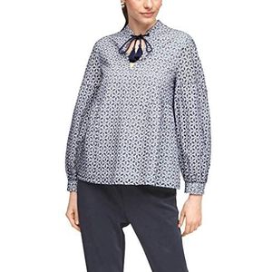 s.Oliver Dames tuniek blouse met geperforeerd borduurwerk, Faded Blue Broidery