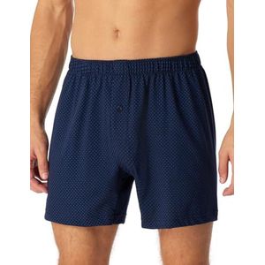 Schiesser Zachte en comfortabele boxershorts voor heren zonder elastische tailleband van biologisch katoen - casual katoen, Donkerblauw_180506