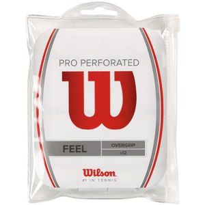 Wilson Unisex gripband Pro Overgrip Perforated, wit, 12 stuks, WRZ4006WH