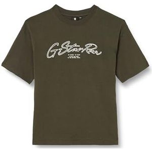 G-STAR T-shirt pour garçon Graphic Font, Gris (Asfalt D25000-01-995), 8 ans