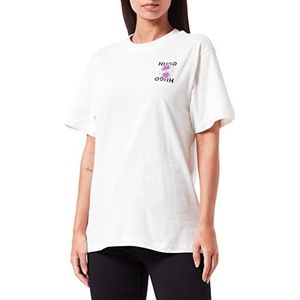 HUGO T-shirt voor dames, open white110, XS, Open White110