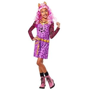 Rubies Clawdeen Klassiek kostuum voor meisjes, jurk en hoofdband, officieel Monster High, carnaval, Kerstmis, verjaardag, feest en Halloween