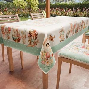 PETTI Artigiani Italiani - Tafelkleed voor Pasen, vlekafstotend, rechthoekig, voor Pasen, keuken, motief Dolly X6-zits (140 x 180 cm), 100% Made in Italy
