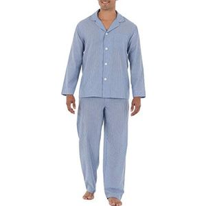 Fruit of the Loom Pyjama-set met lange mouwen, van stof, groot, pijama, heren, blauw gestreept