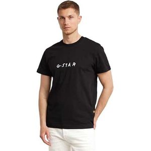 G-STAR RAW Handwriting Back Print R T T-shirt voor heren, Zwart (Dk Black D25693-336-6484)