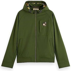 Scotch & Soda Softshelljas met capuchon, klassiek, voor heren, Field Green 4876