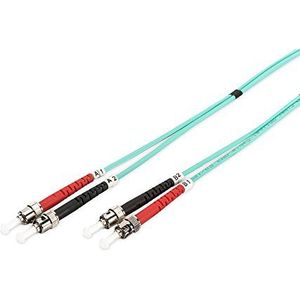 DIGITUS DK-2511-01/3 - glasvezelkabel OM3 - 1 m - ST naar ST - duplex glasvezelkabel - 1/10/40/100 Gbit/s - MM multimode LAN - vezeltype: 50/125µ - turquoise (Aqua)