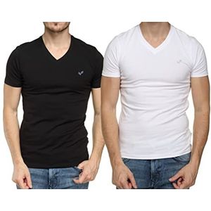 Kaporal Gift T-shirt voor heren (2 stuks), Wit/Zwart