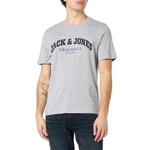 JACK & JONES Jorbrad Ss Crew Neck Bmu23 T-shirt voor heren, Lichtgrijs chinees