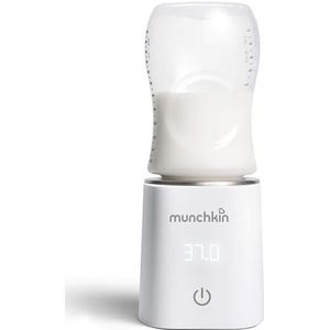 Munchkin Nieuwe Flessenwarmer met 37° perfecte temperatuur, elke keer, wit. Werkt op netvoeding