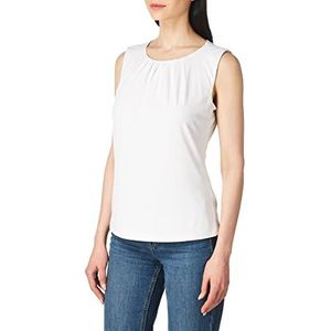 Calvin Klein Mouwloos hemd met geplooide kraag dames tanktop/cami shirt, Wit.