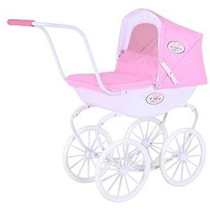 KnorrToys Poppenwagen Classic Pram Roze - Wit