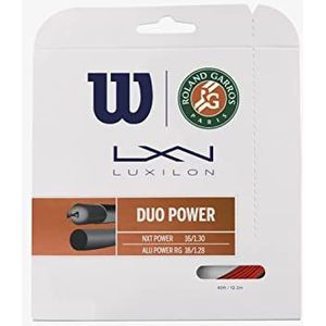 Luxilon snarenset voor tennisracket, Duo Power Roland Garros, combinatie van aluminium Power RG en NXT Power, rood/natuurlijk, WR830190116